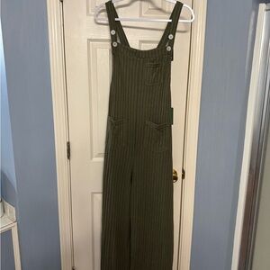 HALARA Forest Green Striped Jumpsuit